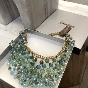 Carolee New York Blue, Green, and Gold Statement Necklace from Neiman Marcus